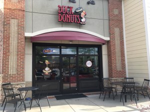 The exterior of the Duck Donut Shop
